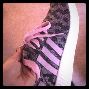 Brand new adidas boost in black/pink print